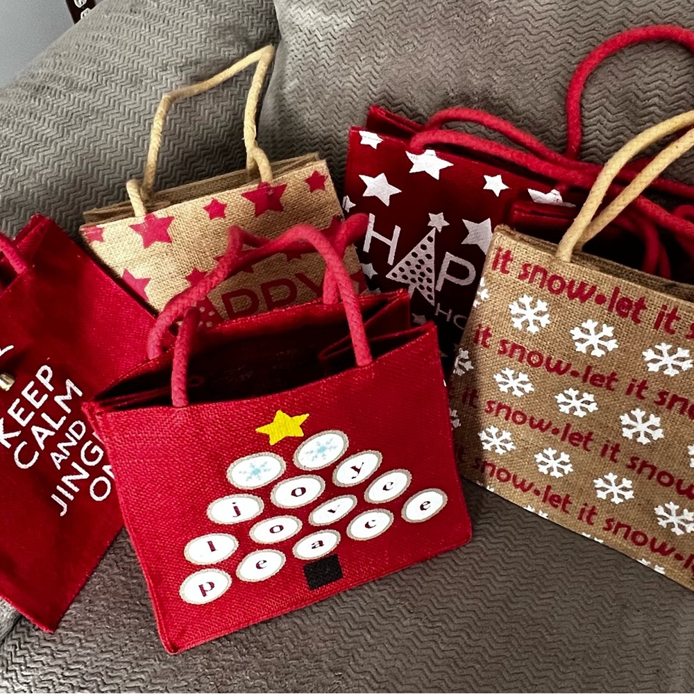 6 Pack Burlap Tote Bags